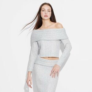 Grey off the shoulder sweater